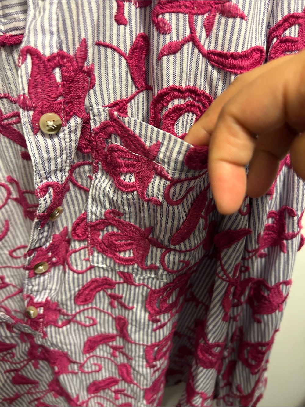 Anthropologie Picro Pink Floral Button-Down Shirt - Picture 5 of 12